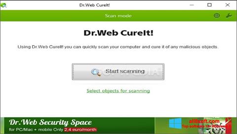 Снимак заслона Dr.Web CureIt Windows 8