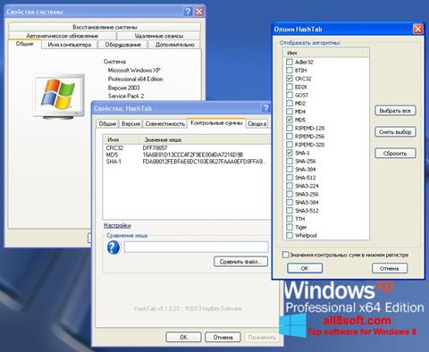 Снимак заслона HashTab Windows 8