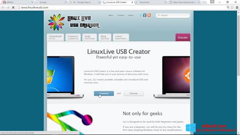 Снимак заслона LinuxLive USB Creator Windows 8