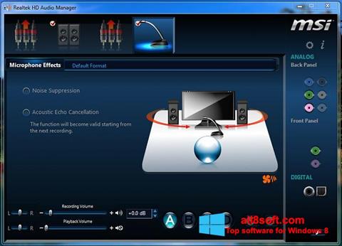 Снимак заслона Realtek Audio Driver Windows 8