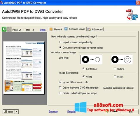Снимак заслона PDF to DWG Converter Windows 8
