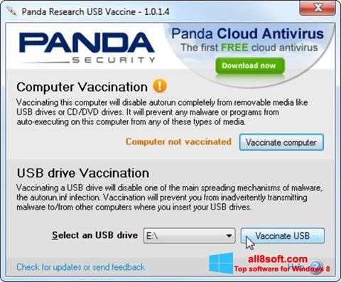 Снимак заслона Panda USB Vaccine Windows 8