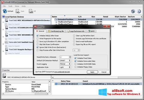 Снимак заслона Active KillDisk Windows 8