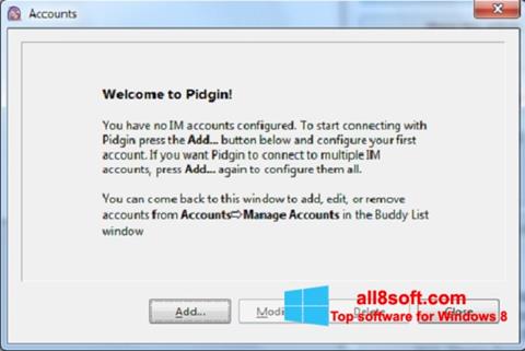 Снимак заслона Pidgin Windows 8