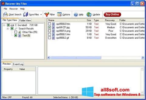 Снимак заслона Recover My Files Windows 8