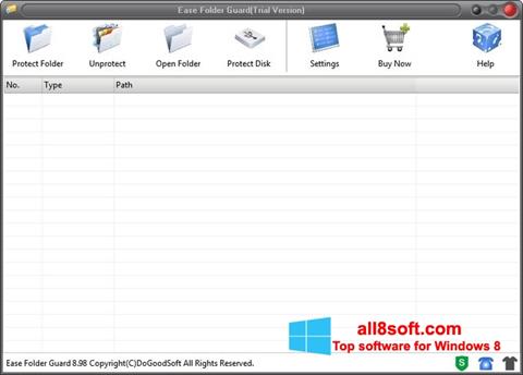 Снимак заслона Folder Guard Windows 8