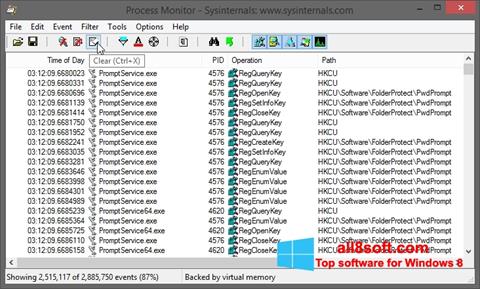 Снимак заслона Process Monitor Windows 8