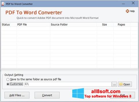 Снимак заслона PDF to Word Converter Windows 8