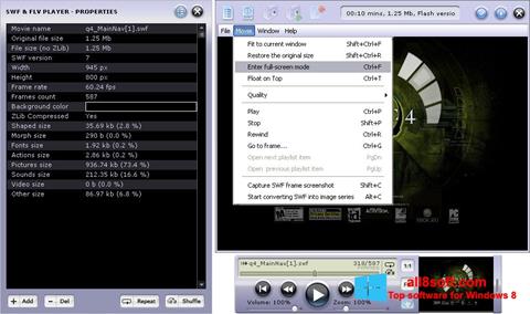 Снимак заслона FLV Player Windows 8