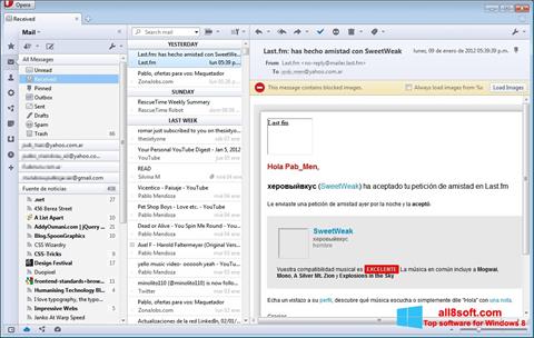 Снимак заслона Opera Mail Windows 8