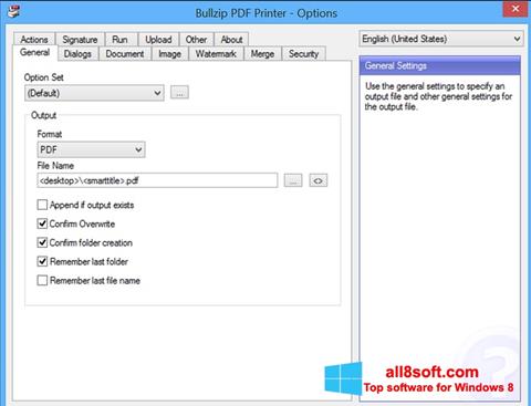 Снимак заслона BullZip PDF Printer Windows 8