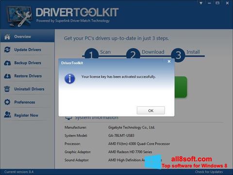 Снимак заслона Driver Toolkit Windows 8