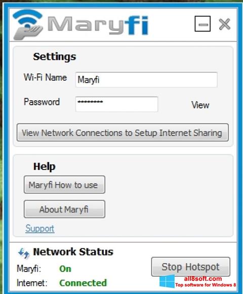 Снимак заслона MaryFi Windows 8