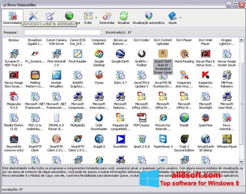 Снимак заслона Revo Uninstaller Pro Windows 8