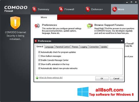 Снимак заслона Comodo Firewall Windows 8