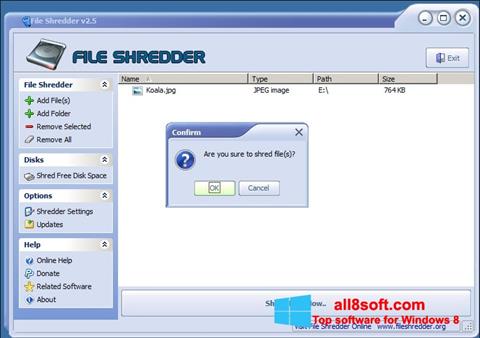 Снимак заслона File Shredder Windows 8