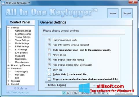 Снимак заслона Keylogger Windows 8