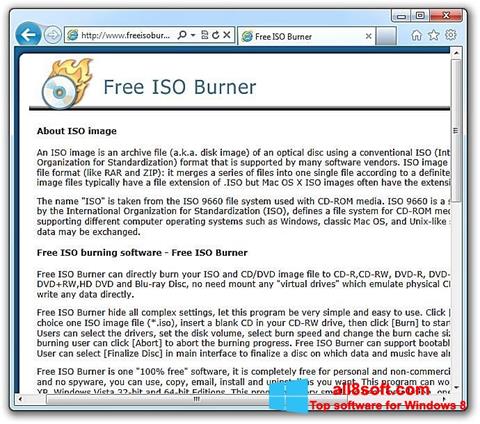 Снимак заслона ISO Burner Windows 8