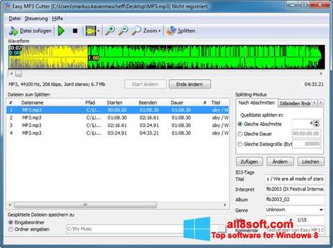 Снимак заслона MP3 Cutter Windows 8