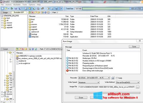Снимак заслона UltraISO Windows 8