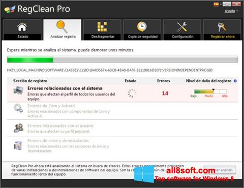 Снимак заслона RegClean Pro Windows 8