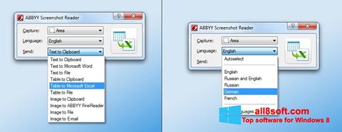 Снимак заслона ABBYY Screenshot Reader Windows 8
