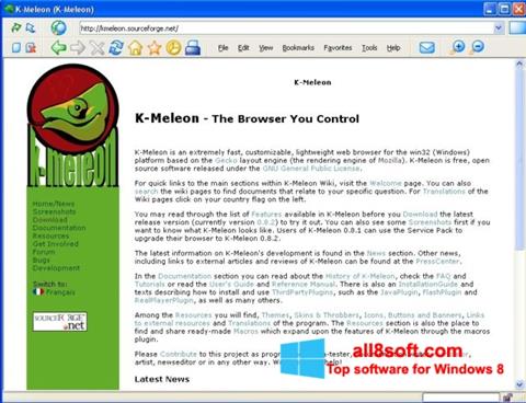 Снимак заслона K-Meleon Windows 8
