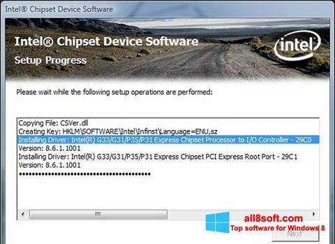 Снимак заслона Intel Chipset Device Software Windows 8