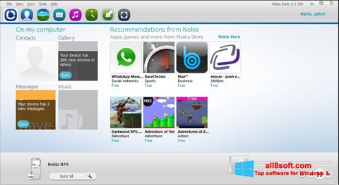 Снимак заслона Nokia PC Suite Windows 8
