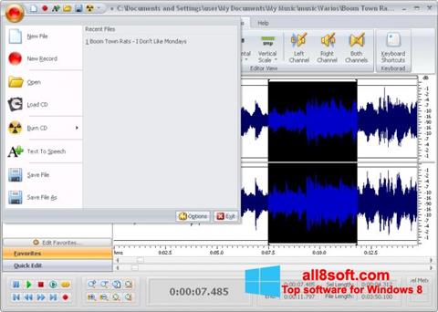 Снимак заслона Free Audio Editor Windows 8