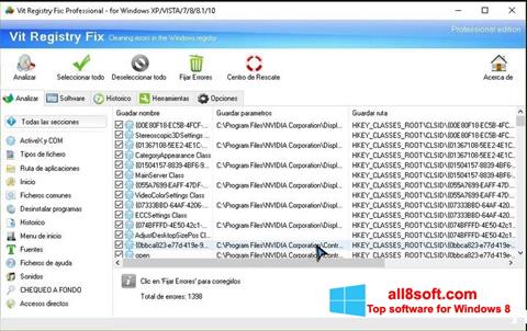 Снимак заслона Vit Registry Fix Windows 8