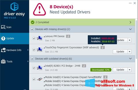 Снимак заслона Driver Easy Windows 8