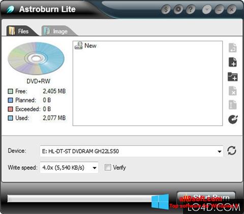 Снимак заслона Astroburn Lite Windows 8