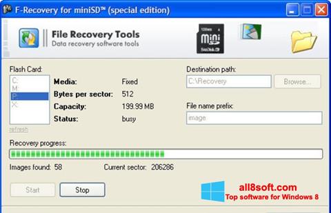 Снимак заслона F-Recovery SD Windows 8