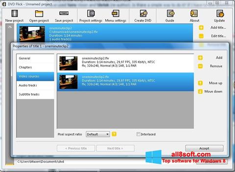 Снимак заслона DVD Flick Windows 8