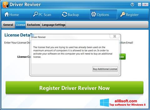 Снимак заслона Driver Reviver Windows 8