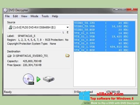 Снимак заслона DVD Decrypter Windows 8