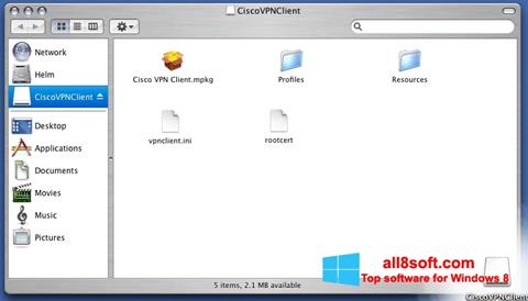 Снимак заслона Cisco VPN Client Windows 8