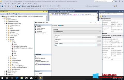 Снимак заслона Microsoft SQL Server Windows 8