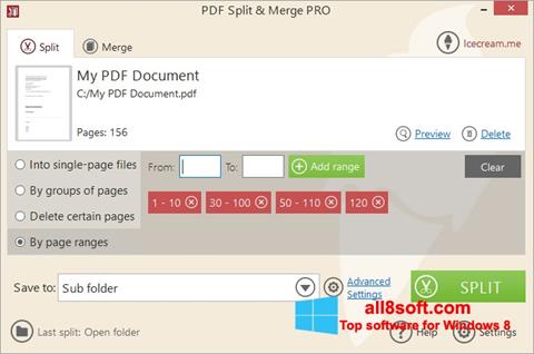 Снимак заслона PDF Split and Merge Windows 8