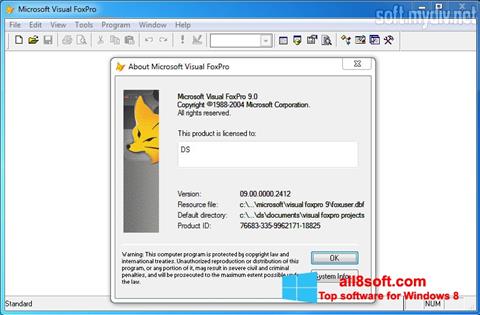 Снимак заслона Microsoft Visual FoxPro Windows 8