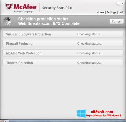 Снимак заслона McAfee Security Scan Plus Windows 8