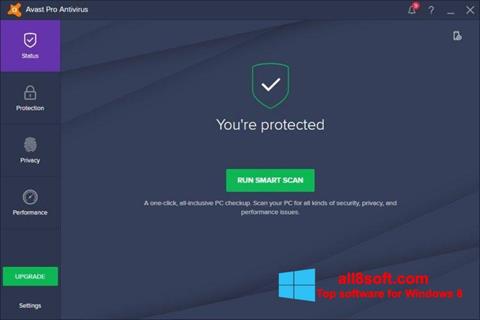 Снимак заслона Avast! Pro Antivirus Windows 8
