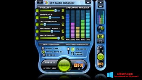 Снимак заслона DFX Audio Enhancer Windows 8