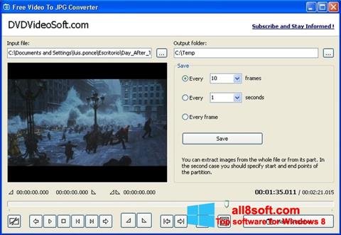 Снимак заслона Free Video to JPG Converter Windows 8
