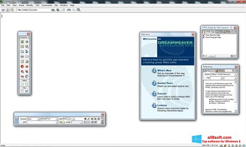Снимак заслона Macromedia Dreamweaver Windows 8