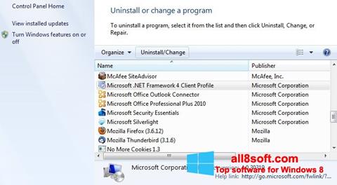 Снимак заслона Microsoft .NET Framework Windows 8