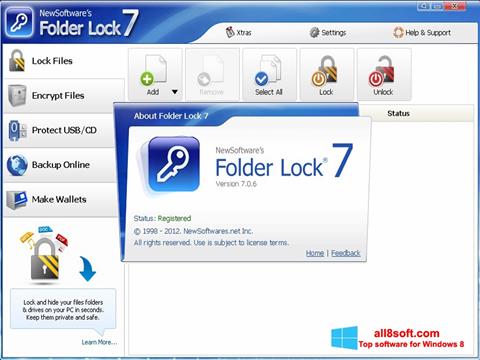 Снимак заслона Folder Lock Windows 8
