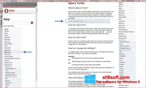 Снимак заслона Opera Turbo Windows 8