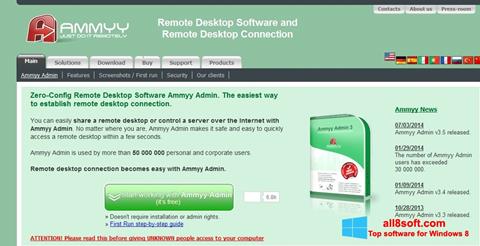 Снимак заслона Ammyy Admin Windows 8